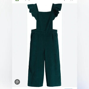 Tucker and Tate Nordstrom Ruffle Corduroy Pinafore forest green Romper Outfit